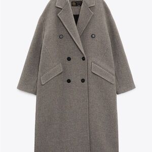 Zara Manteco Wool Coat – Mink Grey – Size S
